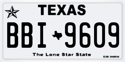 TX license plate BBI9609