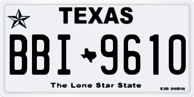 TX license plate BBI9610