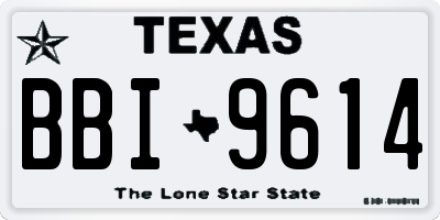 TX license plate BBI9614