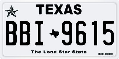 TX license plate BBI9615