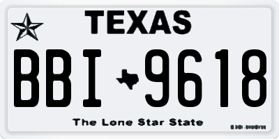 TX license plate BBI9618