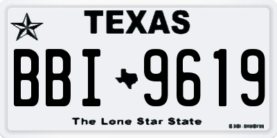 TX license plate BBI9619