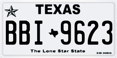 TX license plate BBI9623