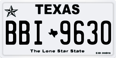 TX license plate BBI9630