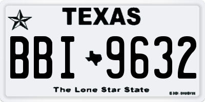TX license plate BBI9632