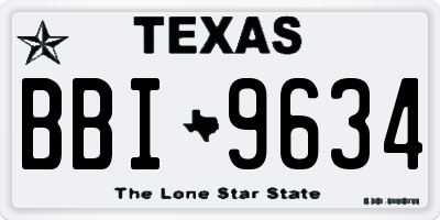 TX license plate BBI9634
