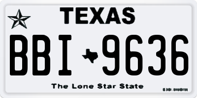 TX license plate BBI9636