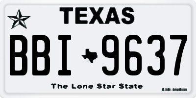 TX license plate BBI9637