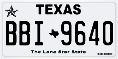 TX license plate BBI9640