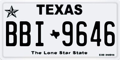 TX license plate BBI9646