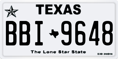 TX license plate BBI9648