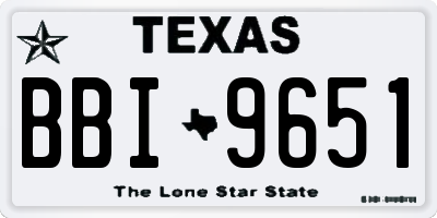 TX license plate BBI9651