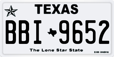 TX license plate BBI9652