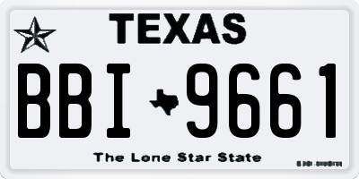 TX license plate BBI9661