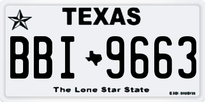 TX license plate BBI9663