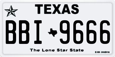 TX license plate BBI9666