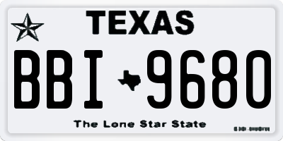 TX license plate BBI9680