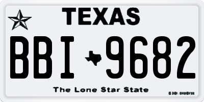 TX license plate BBI9682