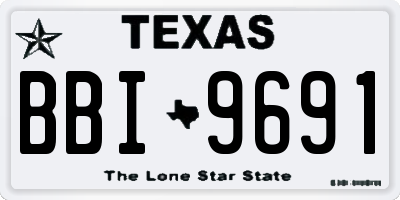 TX license plate BBI9691