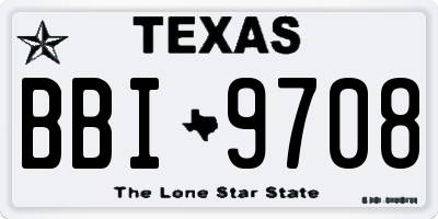 TX license plate BBI9708
