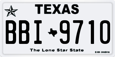 TX license plate BBI9710