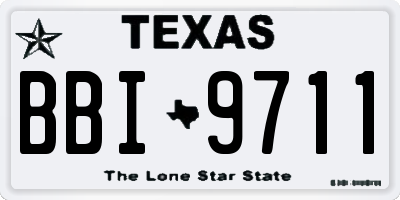 TX license plate BBI9711