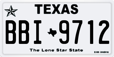 TX license plate BBI9712