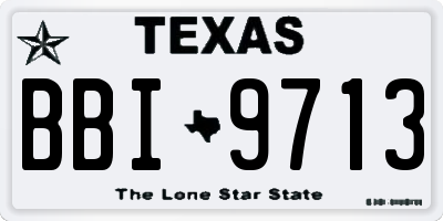 TX license plate BBI9713