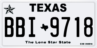TX license plate BBI9718