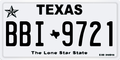 TX license plate BBI9721