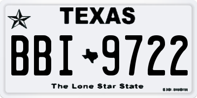 TX license plate BBI9722