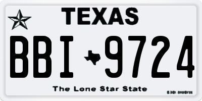 TX license plate BBI9724