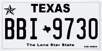 TX license plate BBI9730
