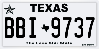 TX license plate BBI9737