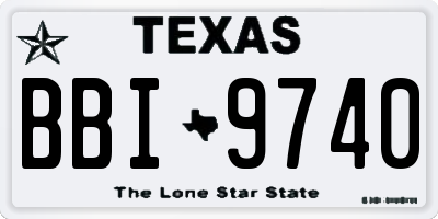 TX license plate BBI9740