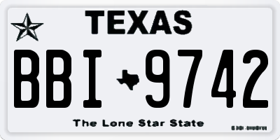 TX license plate BBI9742