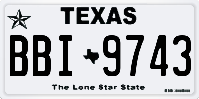 TX license plate BBI9743