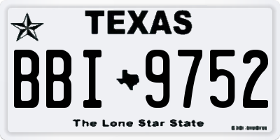 TX license plate BBI9752