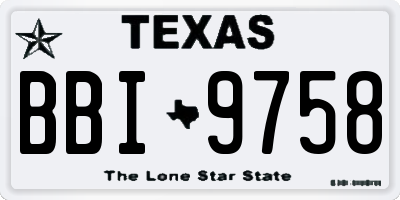 TX license plate BBI9758