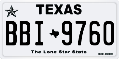 TX license plate BBI9760