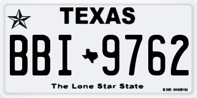 TX license plate BBI9762