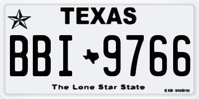 TX license plate BBI9766
