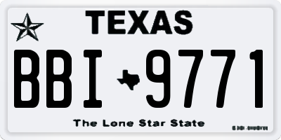 TX license plate BBI9771