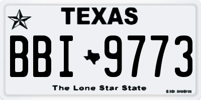 TX license plate BBI9773