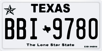 TX license plate BBI9780