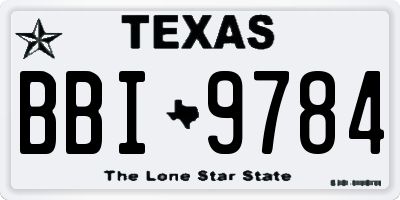TX license plate BBI9784