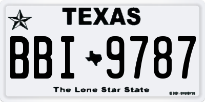 TX license plate BBI9787