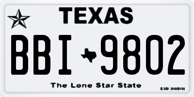 TX license plate BBI9802