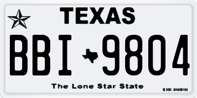 TX license plate BBI9804
