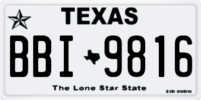 TX license plate BBI9816